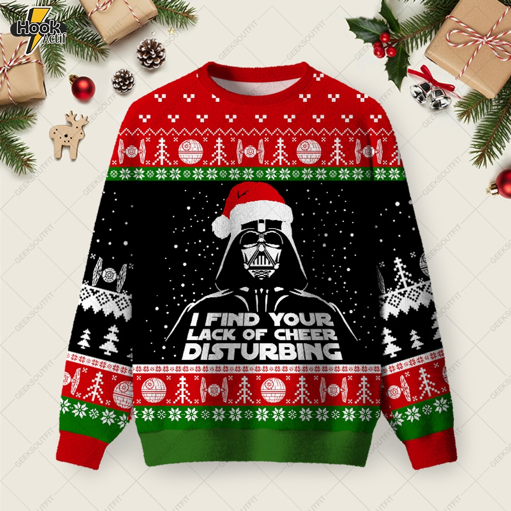 I Find Your Lack Of Cheer Disturbing Black Ugly Christmas Fuzzy Fleece Sweatshirt I Find Your Lack Of Cheer Disturbing Black Ugly Christmas Fuzzy Fleece Sweatshirt