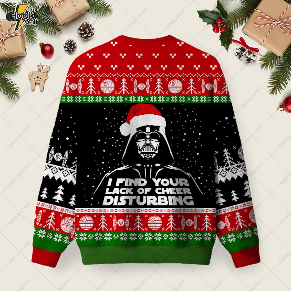 I Find Your Lack Of Cheer Disturbing Black Ugly Christmas Fuzzy Fleece Sweatshirt I Find Your Lack Of Cheer Disturbing Black Ugly Christmas Fuzzy Fleece Sweatshirt