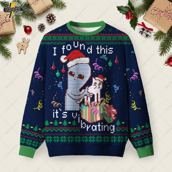 I Found this Dark Blue Ugly Christmas Fuzzy Fleece Sweatshirt