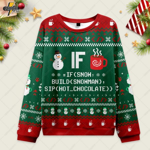 IF Code Ugly Christmas Fuzzy Fleece Sweatshirt
