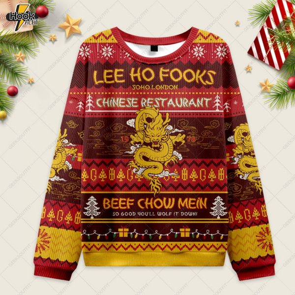 Lee Ho Fooks Ugly Christmas Fuzzy Fleece Sweatshirt
