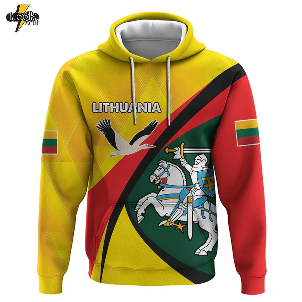 Lithuania Coat of Arms Hoodie Vytis and Gandras Lithuania Coat of Arms Hoodie Vytis and Gandras