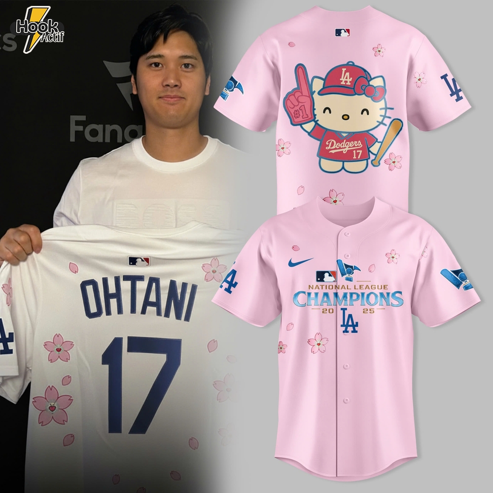 Los Angeles Dodgers x Hello kitty 2025 NLCS Champions Baseball Jersey Los Angeles Dodgers x Hello kitty 2025 NLCS Champions Baseball Jersey