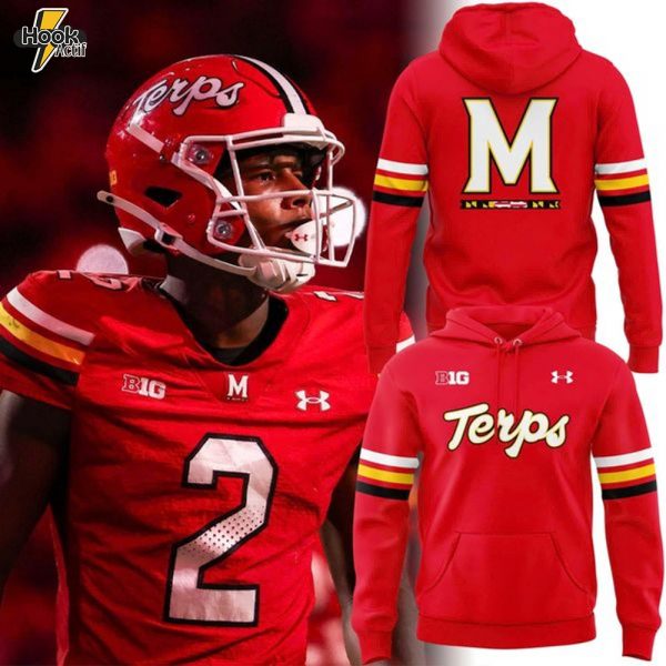 Maryland Football Classic Logo Hoodie - Red - Limited Edition