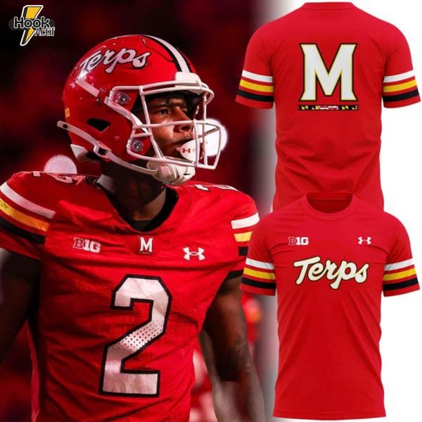 Maryland Football Classic Logo T-Shirt - Red - Limited Edition