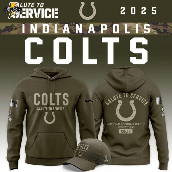 Men's Indianapolis Colts Nike Olive 2025 Salute to Service Sideline Hoodie