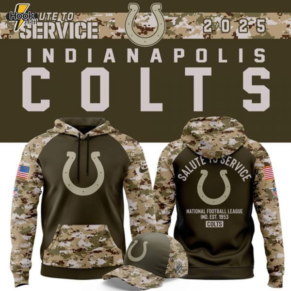 Men's Indianapolis Colts Nike Olive/camo 2025 Salute to Service Sideline Hoodie