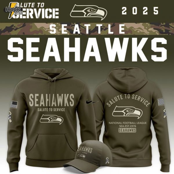 Men's Seattle Seahawks Nike Olive 2025 Salute to Service Sideline Hoodie