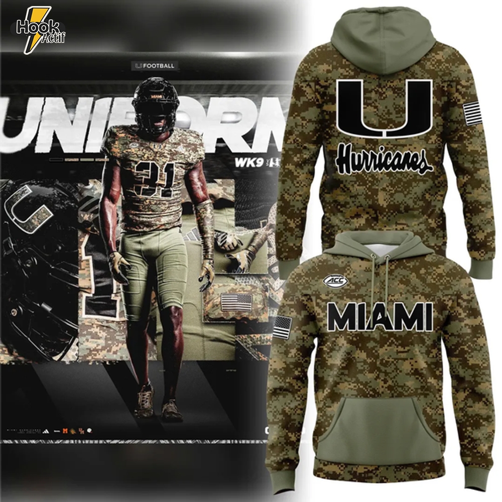 Miami Hurricanes Military Appreciation Hoodie V2 Miami Hurricanes Military Appreciation Hoodie V2