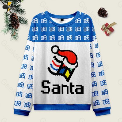 Micro Santa Ugly Christmas Fuzzy Fleece Sweatshirt