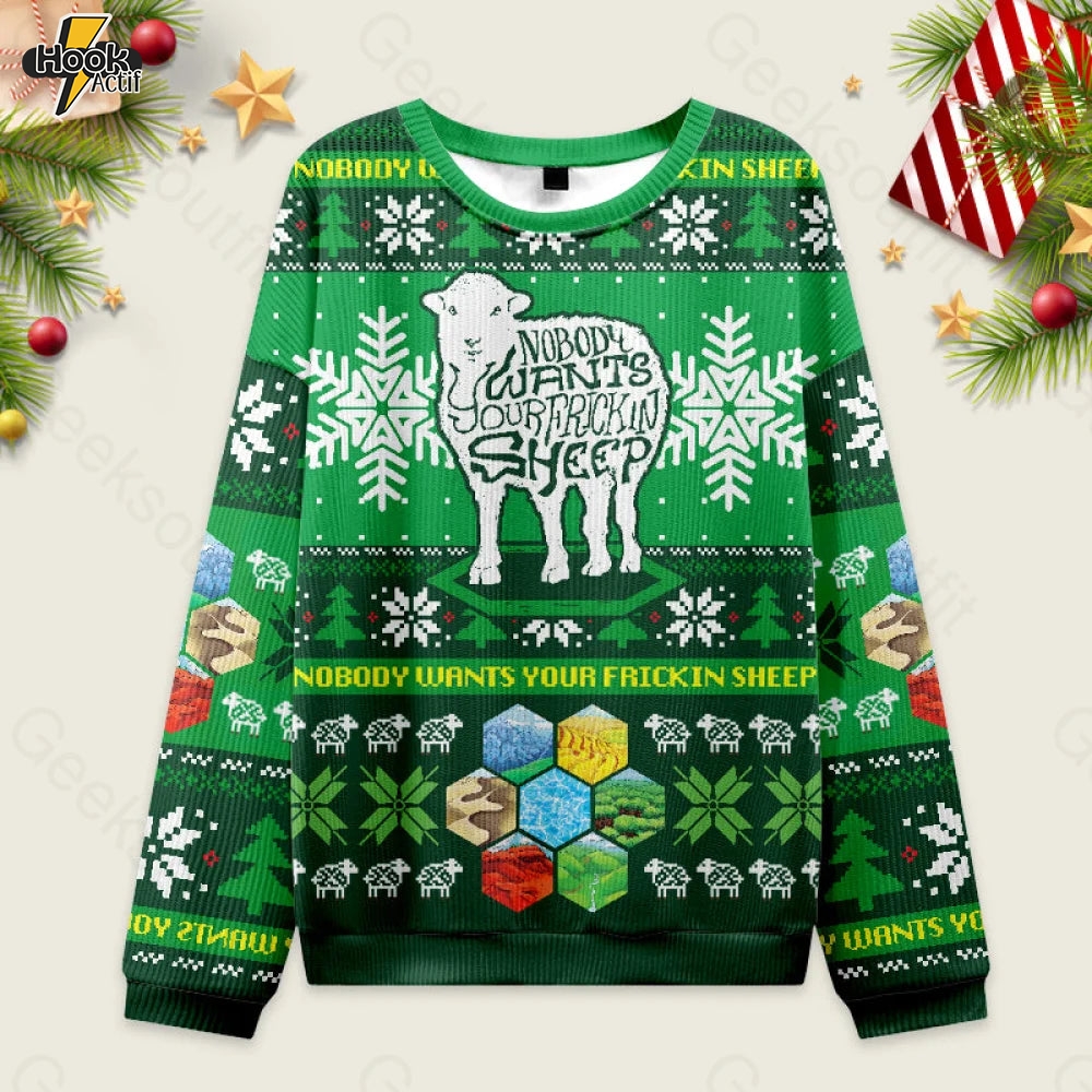 Nobody Wants Your Frickin Sheep Ugly Christmas Sweater Sweatshirt Nobody Wants Your Frickin Sheep Ugly Christmas Sweater Sweatshirt