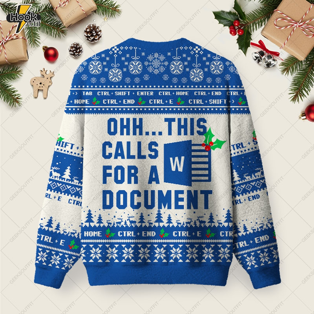 Ohh...This Calls for a Spreadsheet Ugly Christmas Fuzzy Fleece Sweatshirt - Blue Ohh...This Calls for a Spreadsheet Ugly Christmas Fuzzy Fleece Sweatshirt - Blue