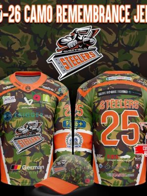 Sheffield Steelers 2025 Camo Remembrance Special Hockey Jersey
