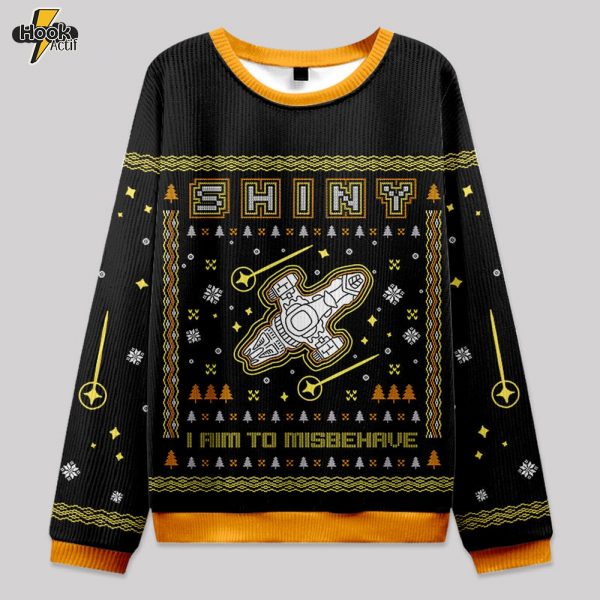 Shiny Black Ugly Christmas Sweater Sweatshirt