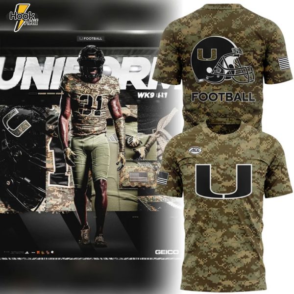 Special 2025 Miami Hurricanes Military Appreciation T-Shirt
