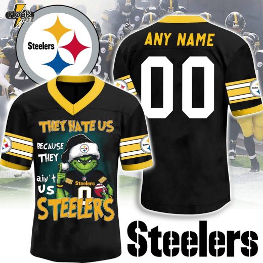 Steelers Grinch Christmas Edition Jersey – They Hate Us Because They Ain’t Us-V-neck Short Sleeve Jersey