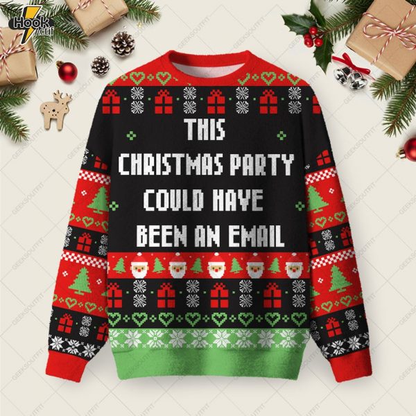 This Christmas Party Ugly Christmas Fuzzy Fleece Sweatshirt