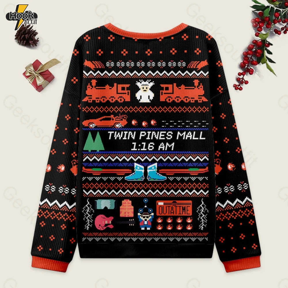 Twin Pines Mall Black Ugly Christmas Sweater Sweatshirt Twin Pines Mall Black Ugly Christmas Sweater Sweatshirt