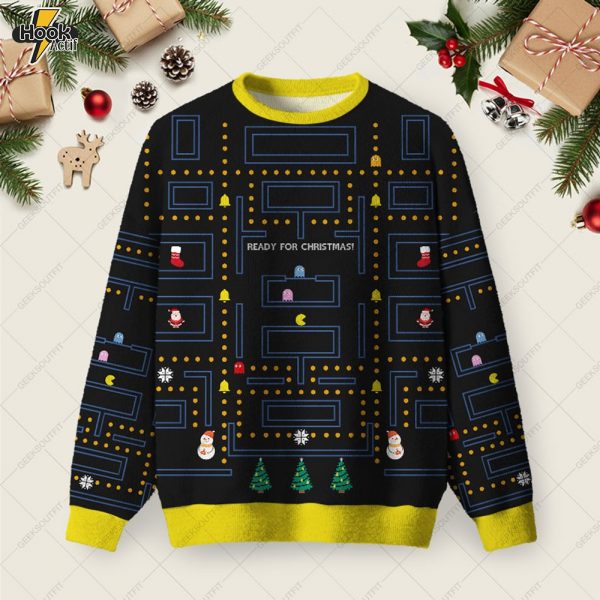 WAKAWAKA Game Black Ugly Christmas Sweater Sweatshirt