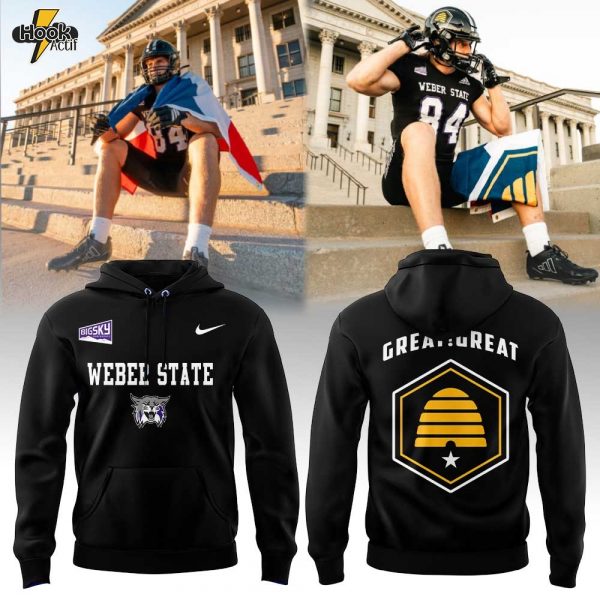 Weber State Football Celebrating the State in Weber State. Great, Great, Great State 2025 Hoodie