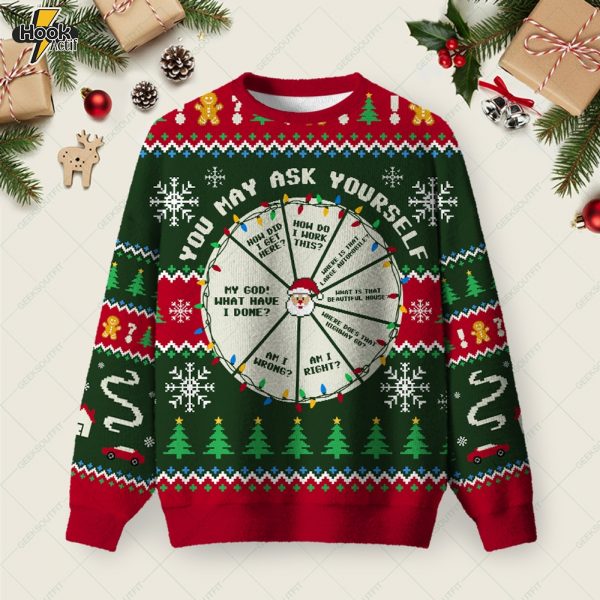 You May Ask Yourself Ugly Christmas Fuzzy Fleece Sweatshirt