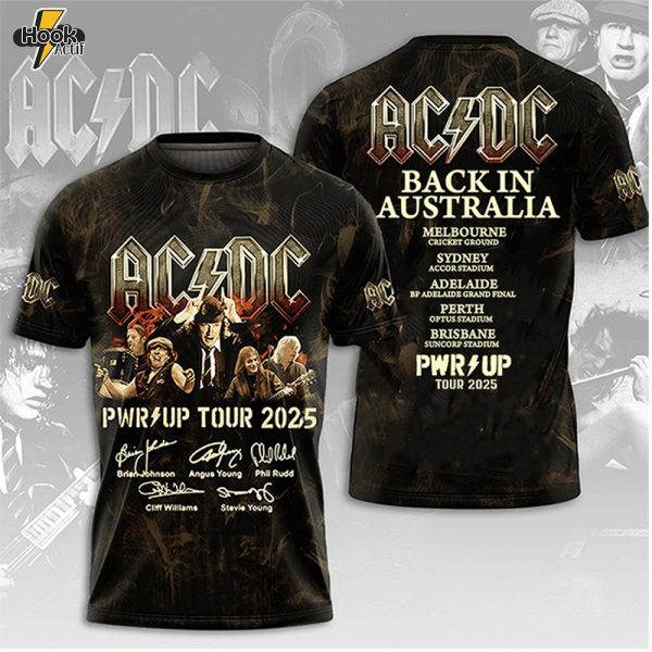 AC/DC 3D Apparel Power Up Australian Tour 2025 M03-3D Unisex T-Shirt