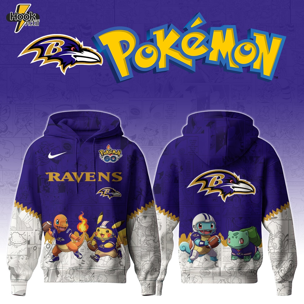 BAL Ravens Special Pokemon Limited Edition Hoodie BAL Ravens Special Pokemon Limited Edition Hoodie