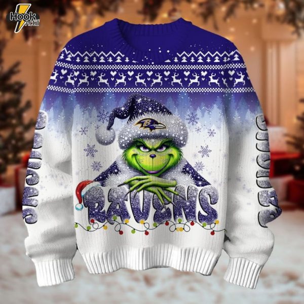 Baltimore Ravens x Grinch Christmas Sweater