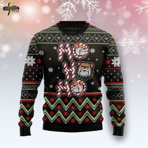 Bulldog Ho Ho Ho Ugly Christmas Sweater