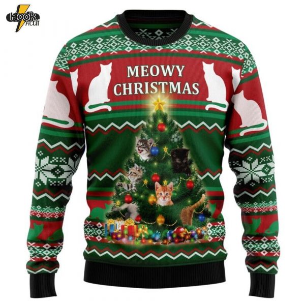 Cat Meowy Christmas Ugly Christmas Sweater