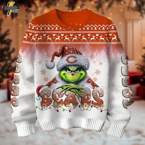 Chicago Bears x Grinch Christmas Sweater