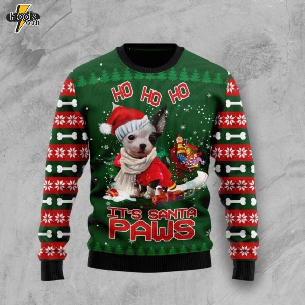 Chihuahua Santa Paws Ugly Christmas Sweater