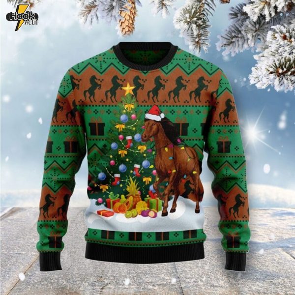 Christmas Tree Horse Ugly Christmas Sweater