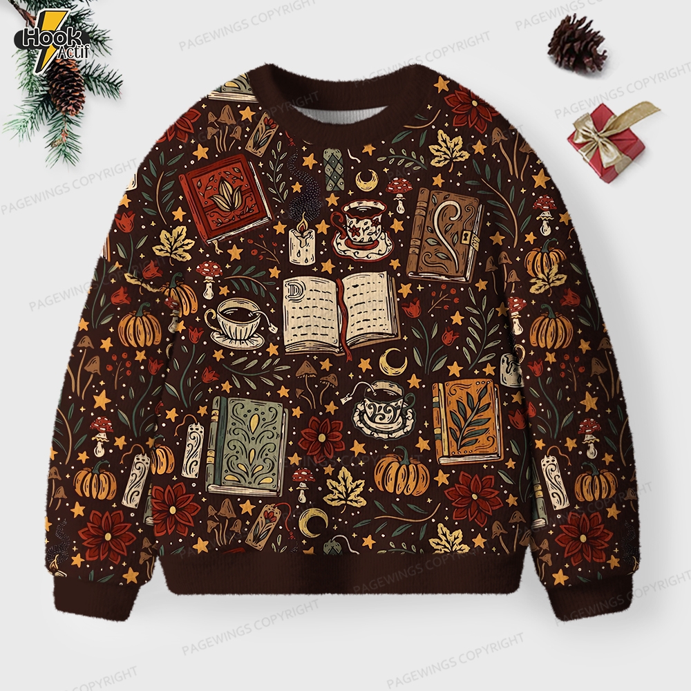 Cozy Reading Unisex Ugly Knit Christmas Sweater Cozy Reading Unisex Ugly Knit Christmas Sweater