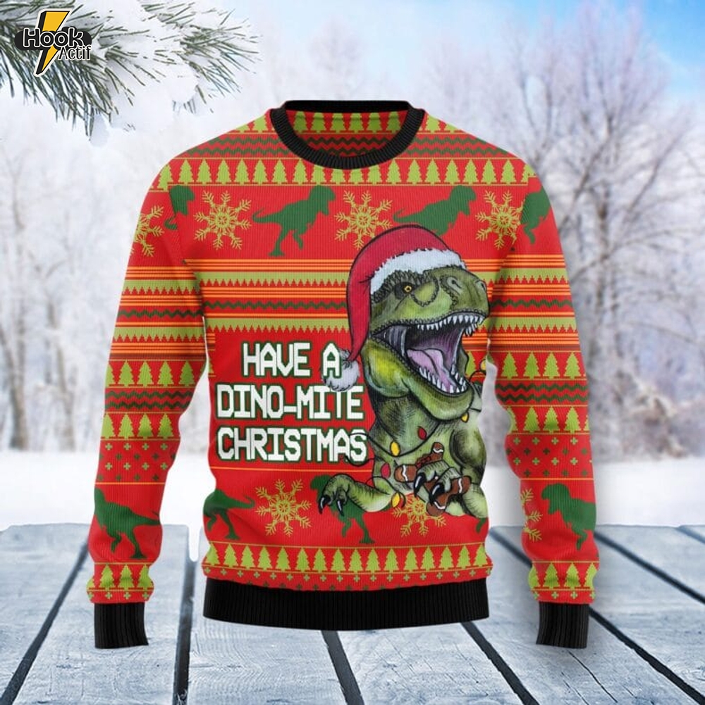 Dinosaur Funny Ugly Christmas Sweater Dinosaur Funny Ugly Christmas Sweater