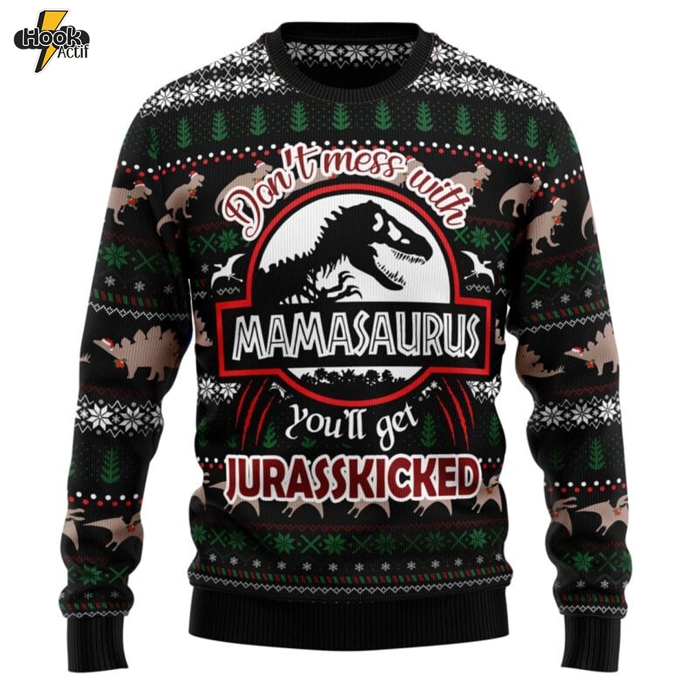 Dinosaur Mamasaurus Ugly Christmas Sweater Dinosaur Mamasaurus Ugly Christmas Sweater