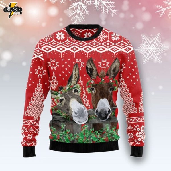 Donkey Buddies Christmas Ugly Christmas Sweater