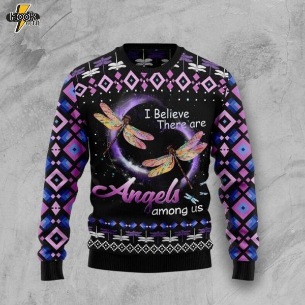 Dragonfly Angels Ugly Christmas Sweater