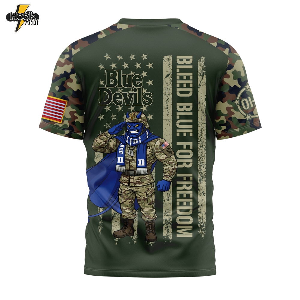 Duke Blue Devils Bleed Blue For Freedom 3D Tshirt Duke Blue Devils Bleed Blue For Freedom 3D Tshirt