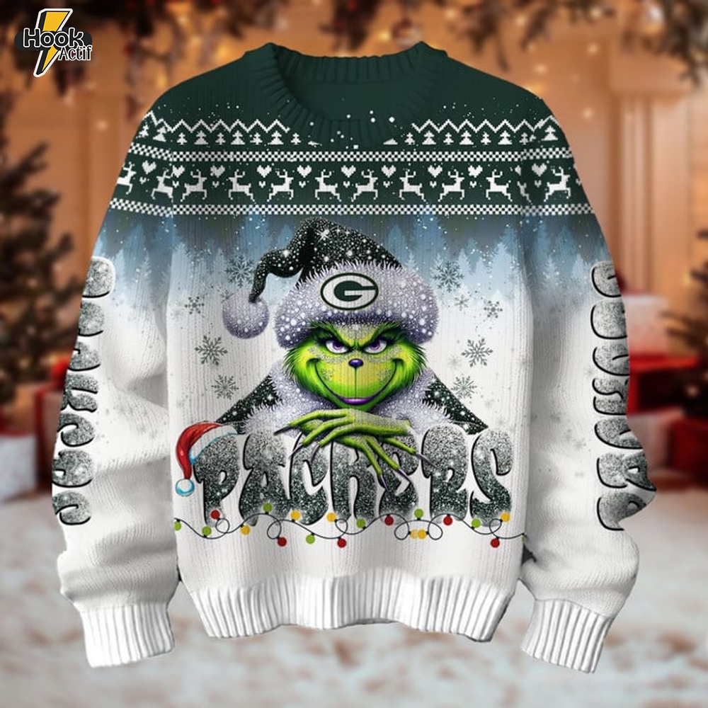 Green Bay Packers x Grinch Christmas Sweater Green Bay Packers x Grinch Christmas Sweater