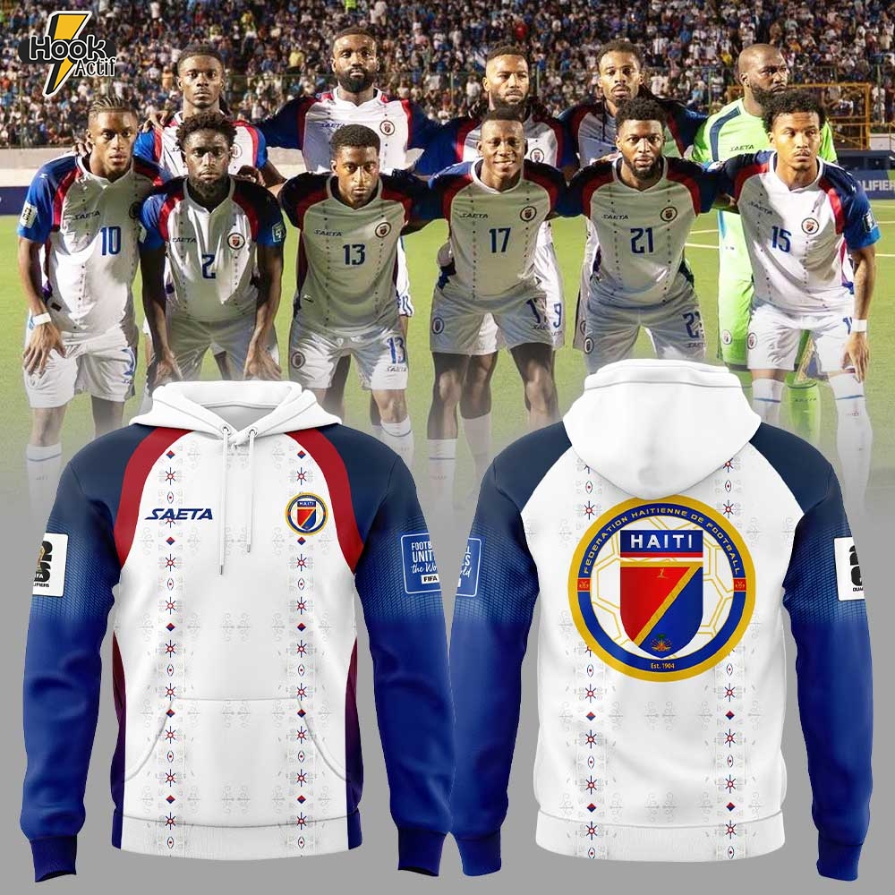 Haïtienne De Football 2026 World Cup Collection Combo White Hoodie Haïtienne De Football 2026 World Cup Collection Combo White Hoodie