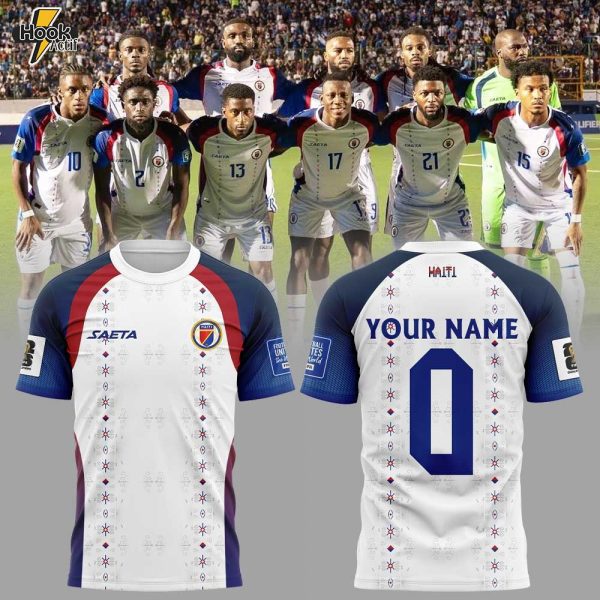 Haïtienne De Football 2026 World Cup Collection Combo White Shirt Custom Name, Number