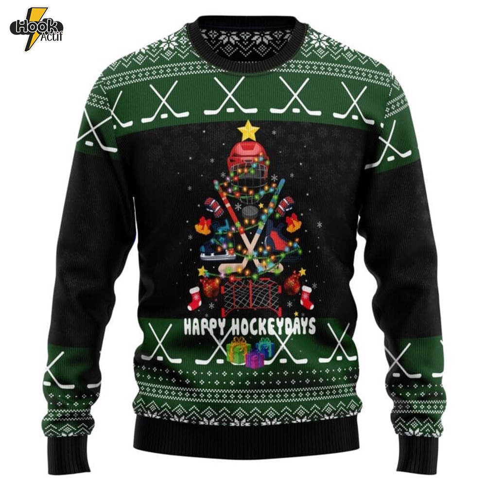 Hockey Christmas Ugly Christmas Sweater Hockey Christmas Ugly Christmas Sweater