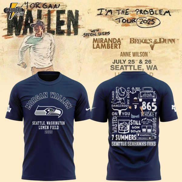 Exclusive Morgan Wallen x Seattle Seahawks T-Shirt 2025 For Fans