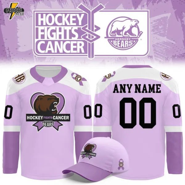 Hershey Bears 2025 Hockey Fights Cancer Jersey