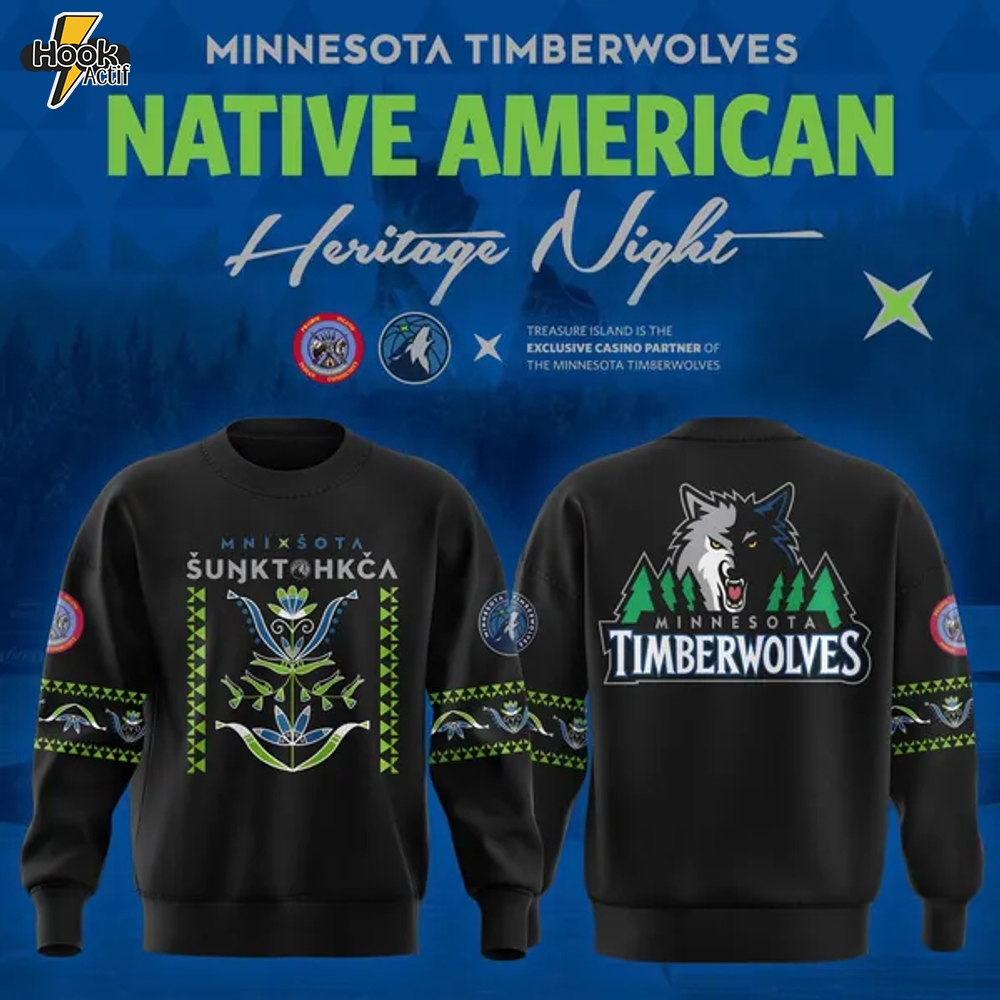 Minnesota Timberwolves 2025 Native Anmerican Heritage Night Sweatshirt Minnesota Timberwolves 2025 Native Anmerican Heritage Night Sweatshirt