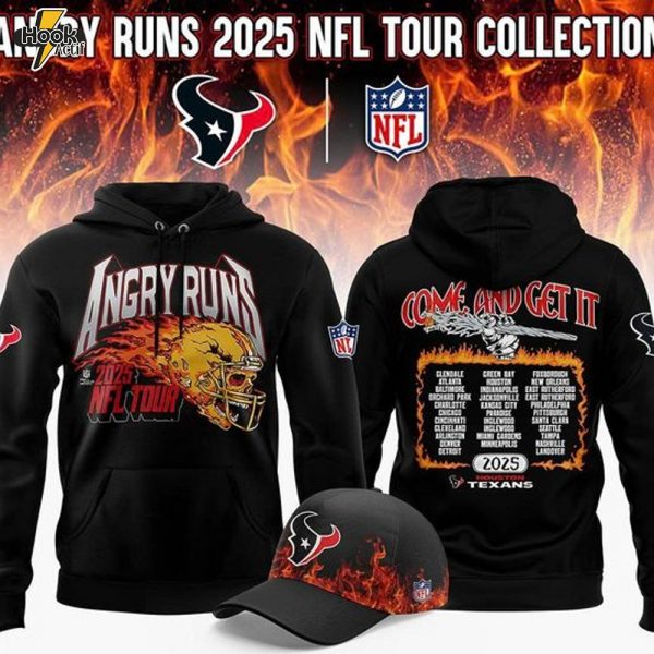 Houston Texans x ANGRY RUNS 2025 NFL TOUR COLLECTION Hoodie