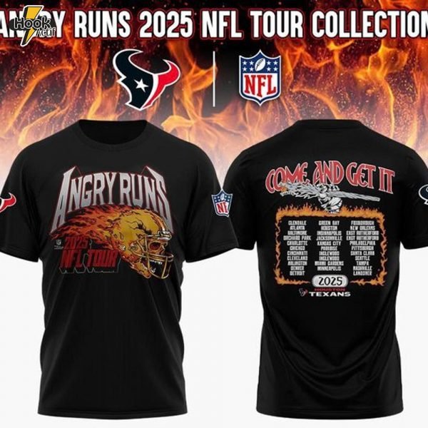 Houston Texans x ANGRY RUNS 2025 NFL TOUR COLLECTION T-shirt