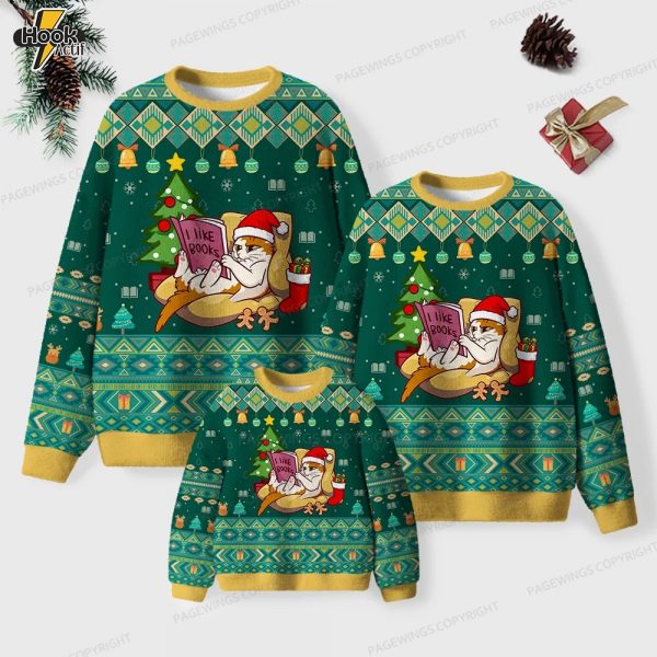 I Like Books Unisex Ugly Knit Christmas Sweater – Buy Online at HookActif.com
