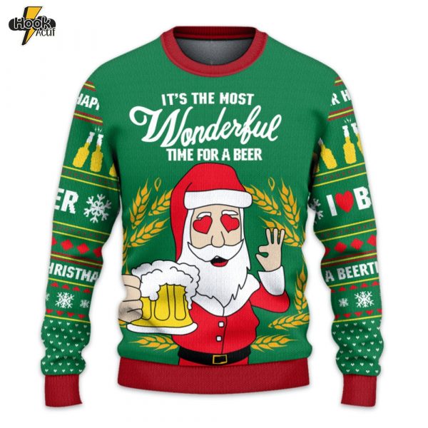 It’s Wonderful Time For A Beer Ugly Christmas Sweater